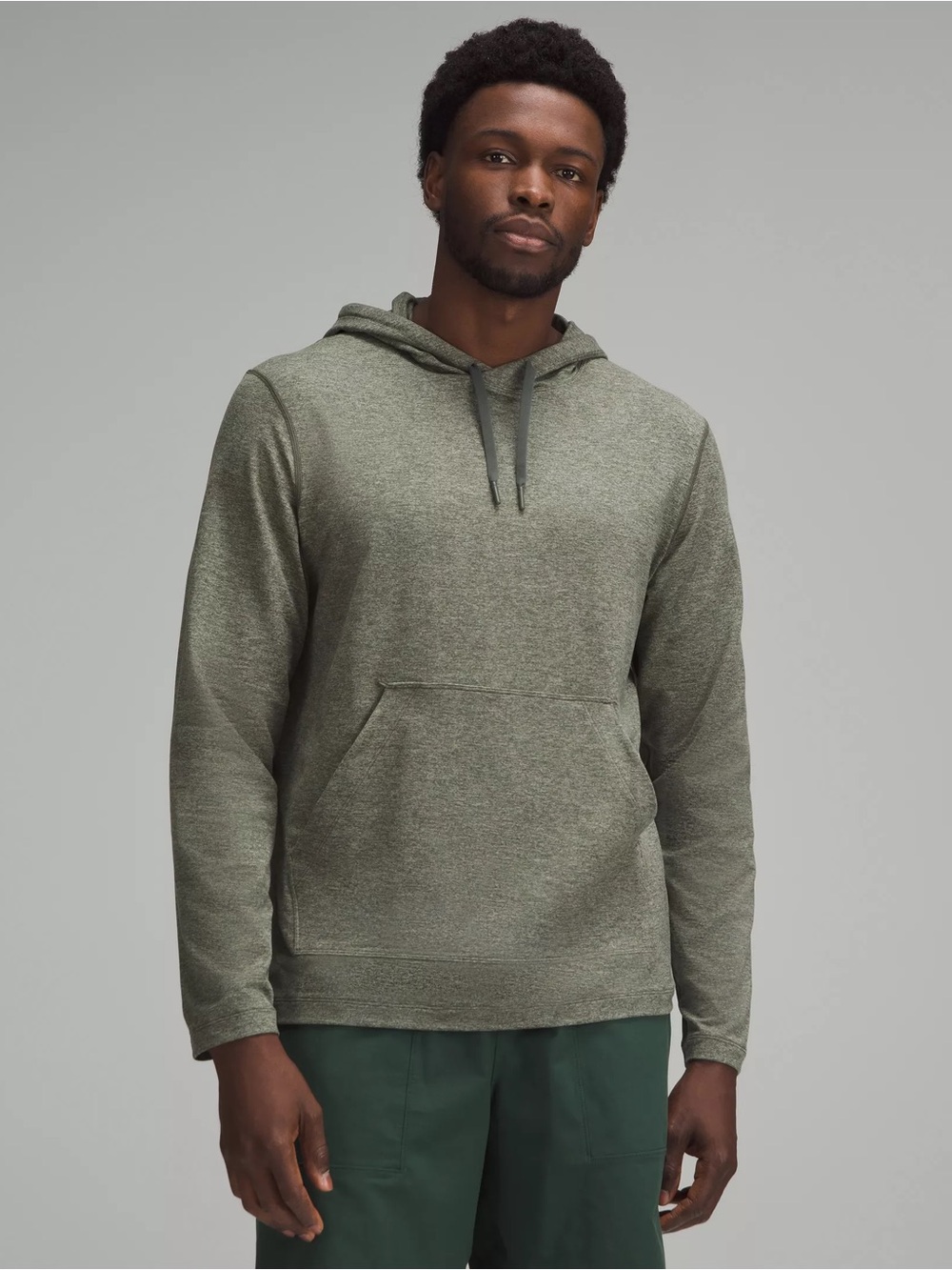 Lululemon Men’s Soft Jersey Pullover Hoodie in Heathered Green